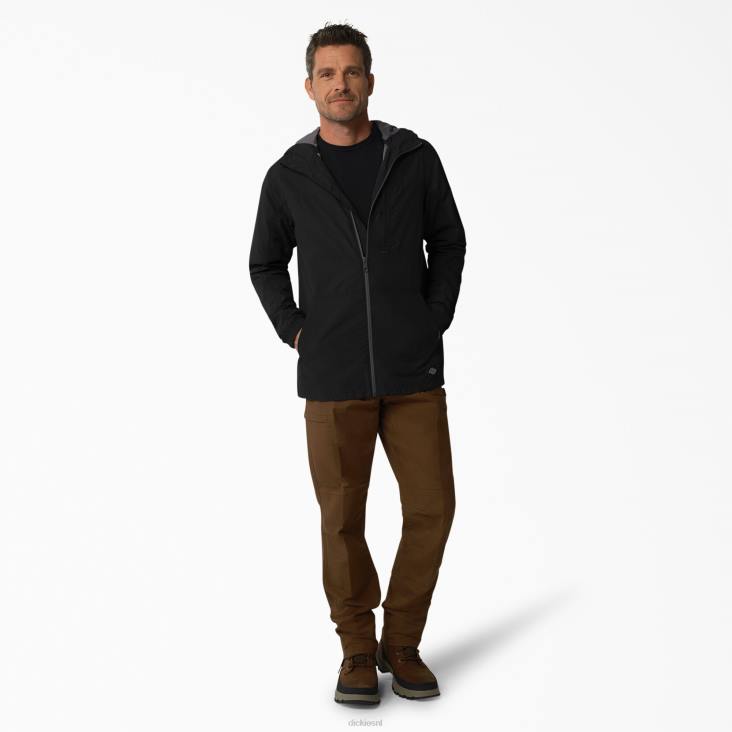 Heren Dickies Protect verkoelende ripstop jas met capuchon zwart (bk) kleding 6F0X1155