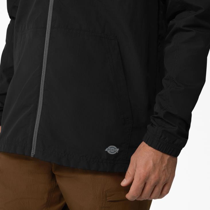 Heren Dickies Protect verkoelende ripstop jas met capuchon zwart (bk) kleding 6F0X1155