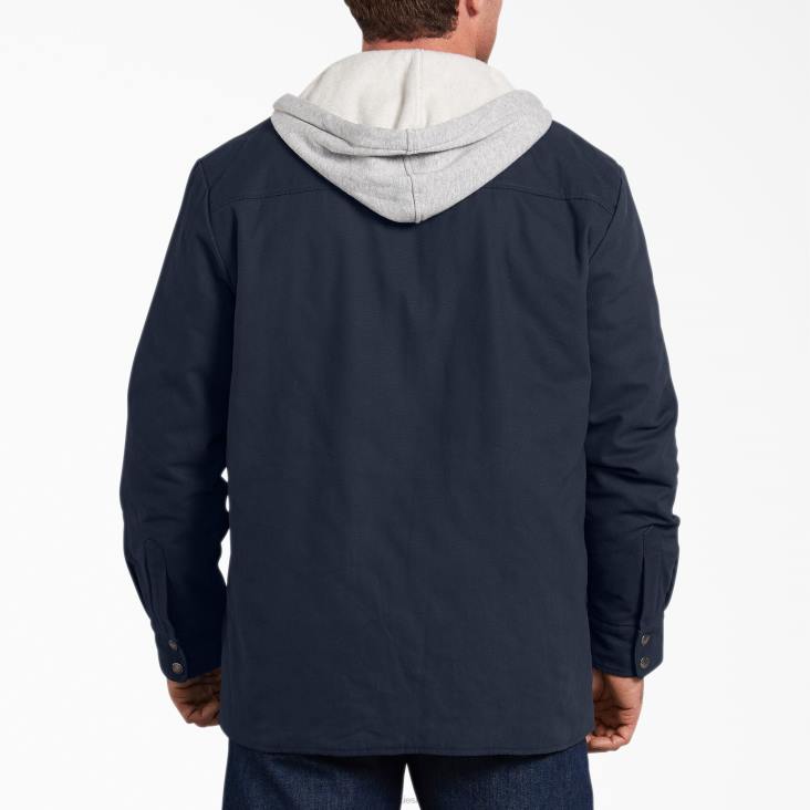 Heren Dickies Relaxed fit icon gewatteerd overhemdjack met capuchon en eend donker marineblauw (dn) kleding 6F0X1052