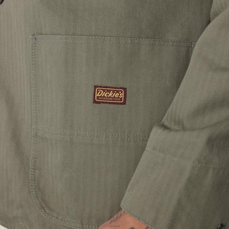 Heren Dickies Visgraatjack uit 1922 gespoelde stoffige olijf (rdo) kleding 6F0X1188