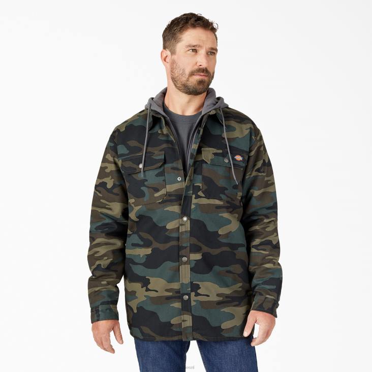 Heren Dickies eend canvas overhemdjack met capuchon jager groene camo (hrc) kleding 6F0X1001