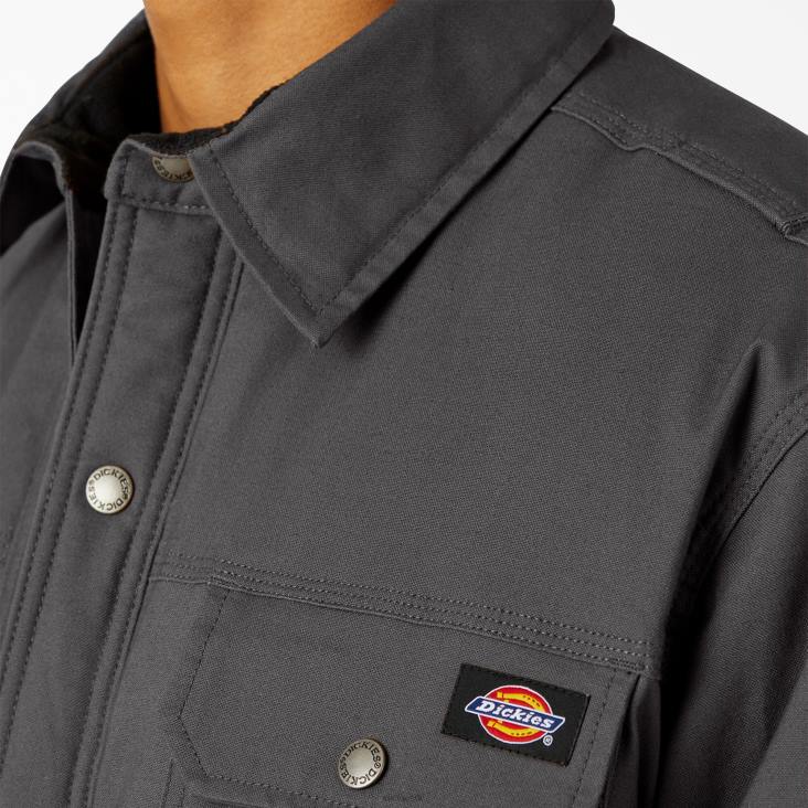 Heren Dickies flex duck overhemdjack met dwr leigrijs (sl) kleding 6F0X1016