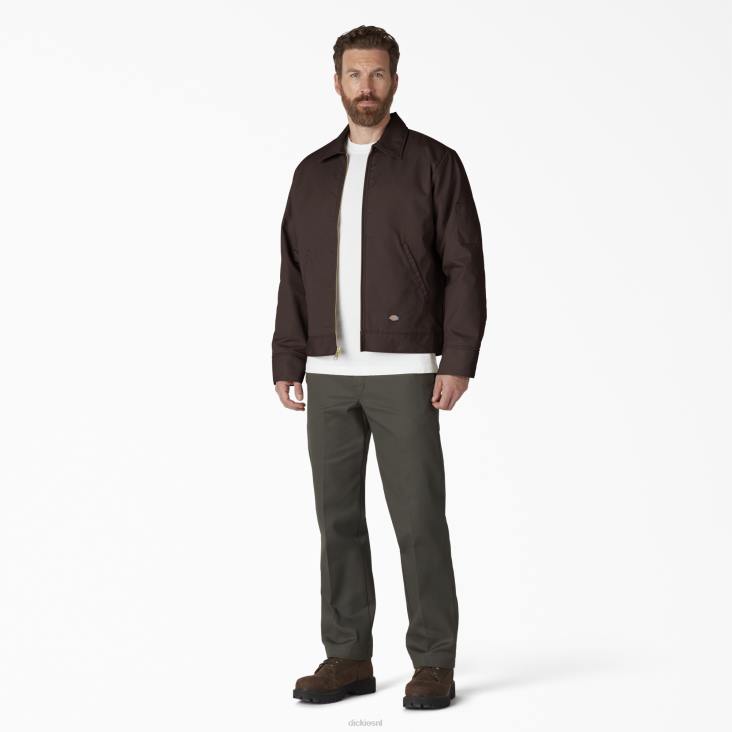 Heren Dickies geïsoleerd eisenhower jack donkerbruin (db) kleding 6F0X965