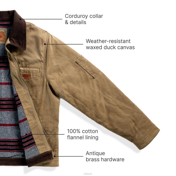 Heren Dickies gewaxte canvas eisenhower jas eikel (ac2) kleding 6F0X1186