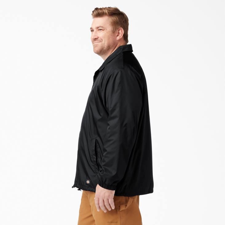 Heren Dickies jack met drukknopen aan de voorkant zwart (bk) kleding 6F0X1030