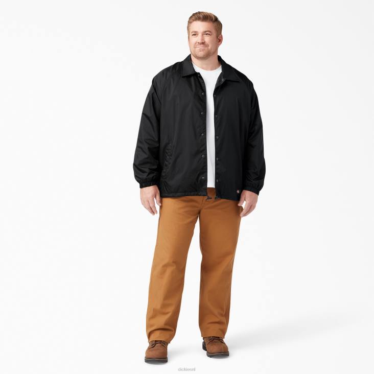 Heren Dickies jack met drukknopen aan de voorkant zwart (bk) kleding 6F0X1030