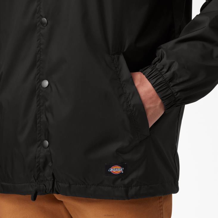 Heren Dickies jack met drukknopen aan de voorkant zwart (bk) kleding 6F0X1030