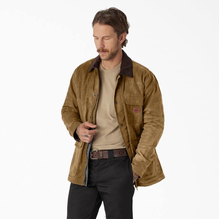 Heren Dickies jas van gewaxt canvas eikel (ac2) kleding 6F0X1014