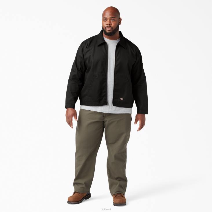 Heren Dickies ongevoerde eisenhowerjas zwart (bk) kleding 6F0X958