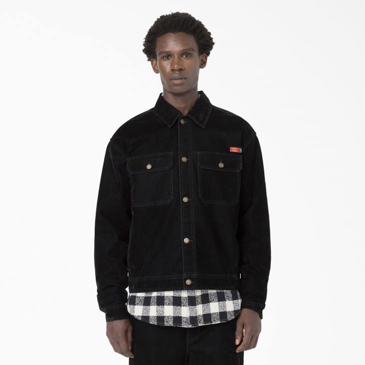 Heren Dickies openingsceremonie flock denim utility jack zwart (bkx) kleding 6F0X1064