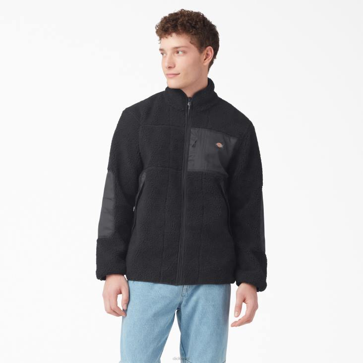 Heren Dickies rode parachute fleece jas zwart (bkx) kleding 6F0X1080