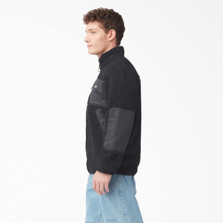Heren Dickies rode parachute fleece jas zwart (bkx) kleding 6F0X1080