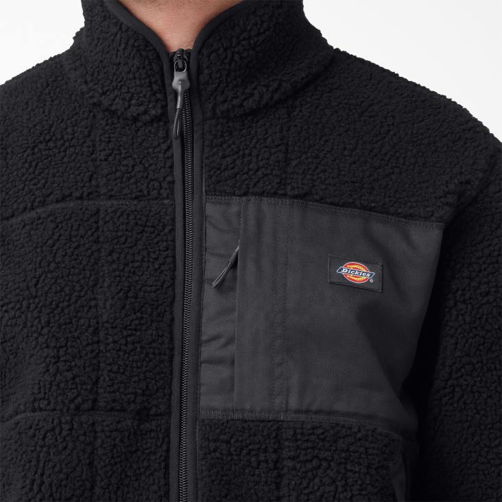 Heren Dickies rode parachute fleece jas zwart (bkx) kleding 6F0X1080