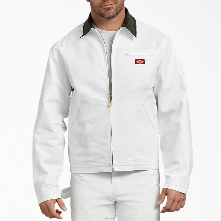Heren Dickies schilders flanellen gevoerde jas wit (wh) kleding 6F0X1061