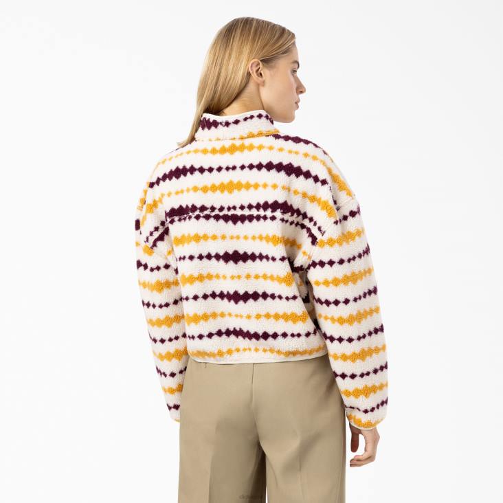 vrouwen Dickies Falkville fleecejack ecru/druif (egd) kleding 6F0X2360