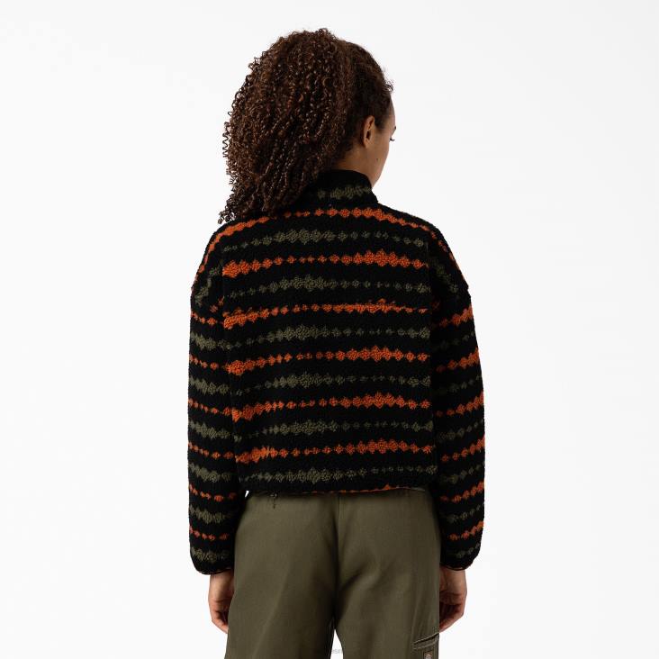 vrouwen Dickies Falkville fleecejack zwart/militair groen (bmn) kleding 6F0X2359