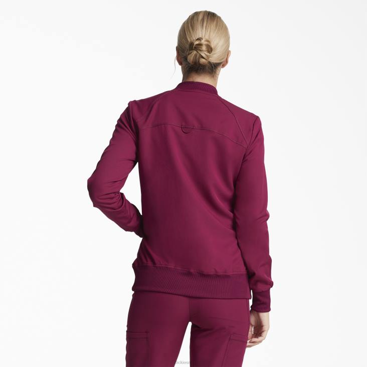 vrouwen Dickies dynamix scrubjack met ritssluiting aan de voorkant wijn (winnen) kleding 6F0X2632