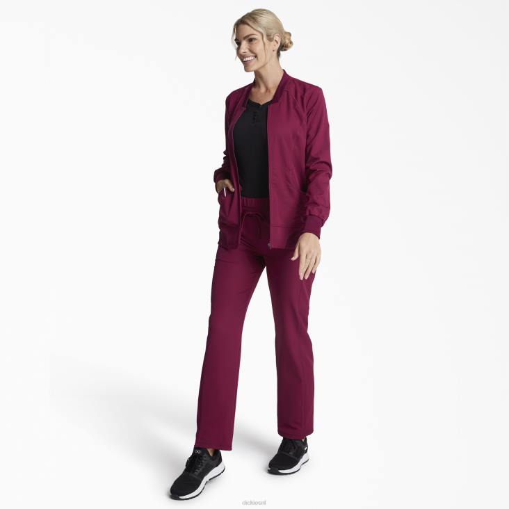 vrouwen Dickies dynamix scrubjack met ritssluiting aan de voorkant wijn (winnen) kleding 6F0X2632