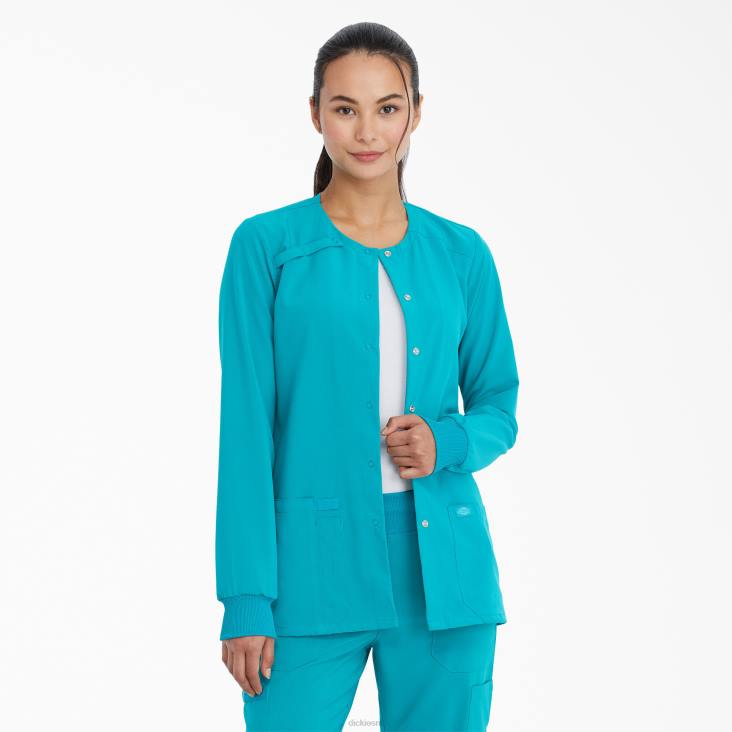 vrouwen Dickies eds essentials scrubjack met drukknopen aan de voorkant groenblauw (tlb) kleding 6F0X2585