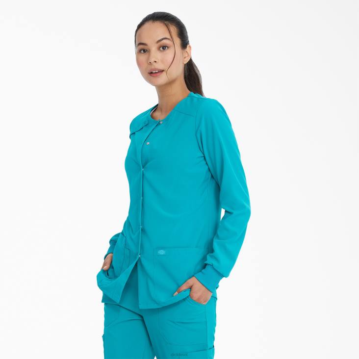 vrouwen Dickies eds essentials scrubjack met drukknopen aan de voorkant groenblauw (tlb) kleding 6F0X2585