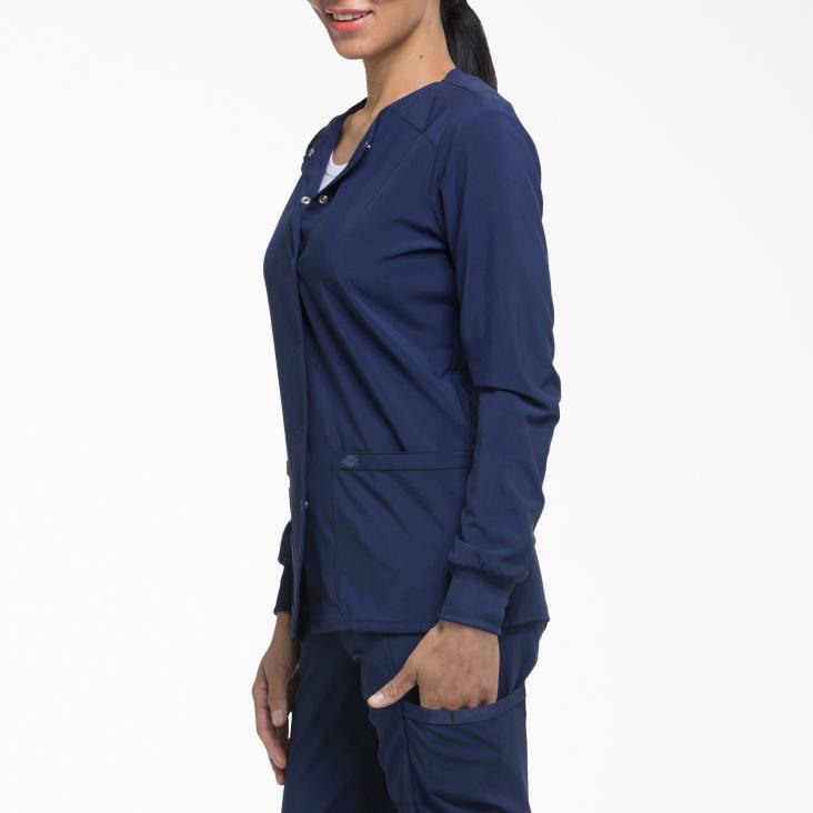 vrouwen Dickies eds essentials scrubjack met drukknopen aan de voorkant marineblauw (nyps) kleding 6F0X2582