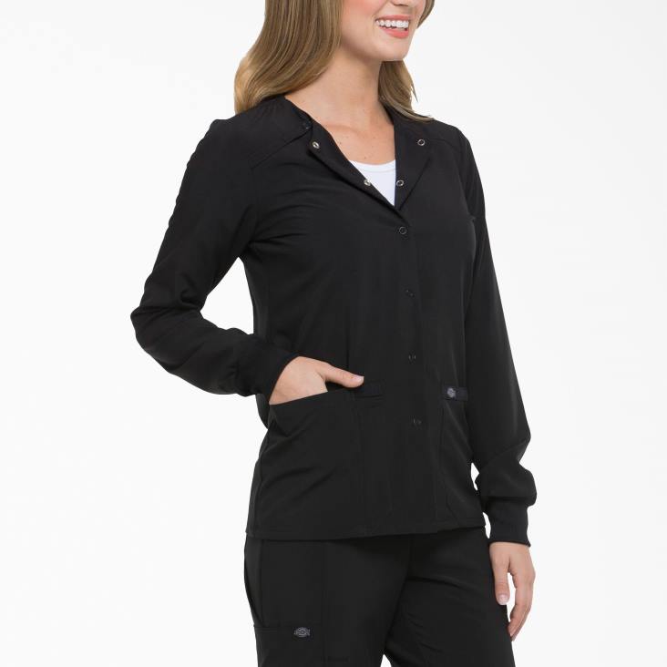 vrouwen Dickies eds essentials scrubjack met drukknopen aan de voorkant zwart (zwart) kleding 6F0X2578