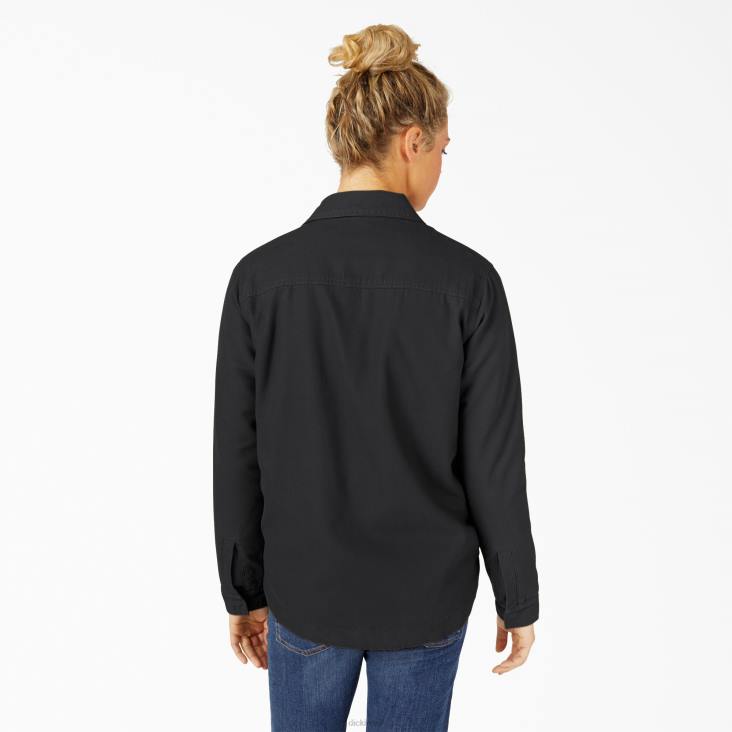 vrouwen Dickies eend hoogpolig fleece gevoerde karwei jas gespoeld zwart (rbkx) kleding 6F0X2377