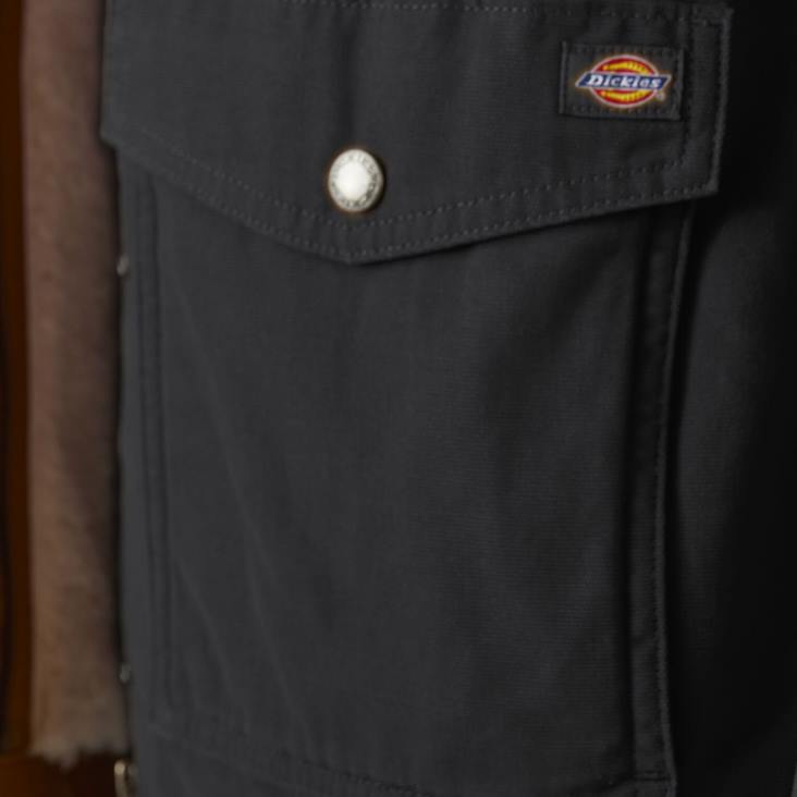 vrouwen Dickies eend hoogpolig fleece gevoerde karwei jas gespoeld zwart (rbkx) kleding 6F0X2377