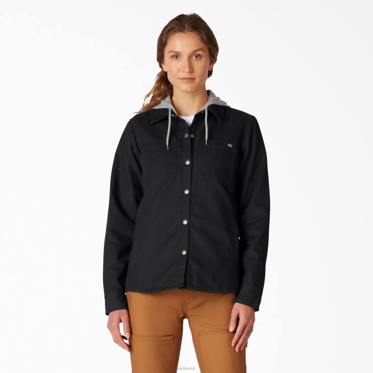 vrouwen Dickies eend jack met capuchon zwart (bkx) kleding 6F0X2282