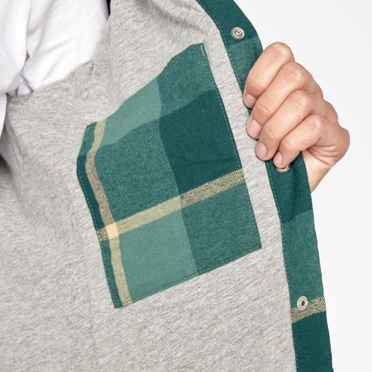 vrouwen Dickies flanellen overhemdjack met capuchon wilde eend campingplaid (a2v) kleding 6F0X2274