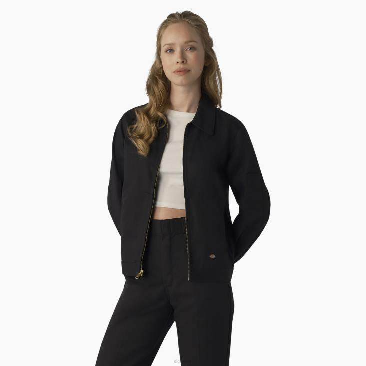 vrouwen Dickies ongevoerde eisenhowerjas zwart (bsk) kleding 6F0X1519