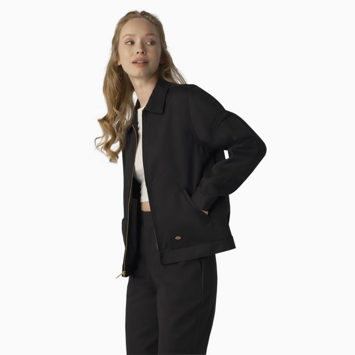 vrouwen Dickies ongevoerde eisenhowerjas zwart (bsk) kleding 6F0X1519