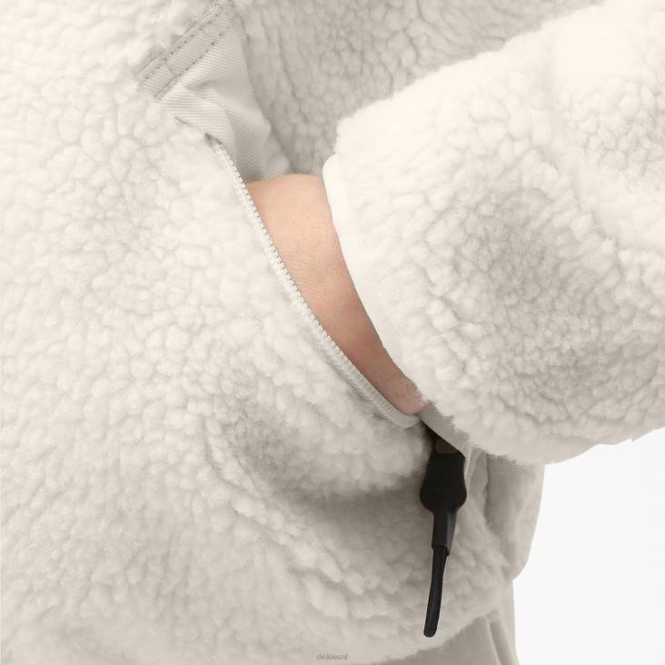 vrouwen Dickies rode parachute fleece jas wit (wh) kleding 6F0X2316