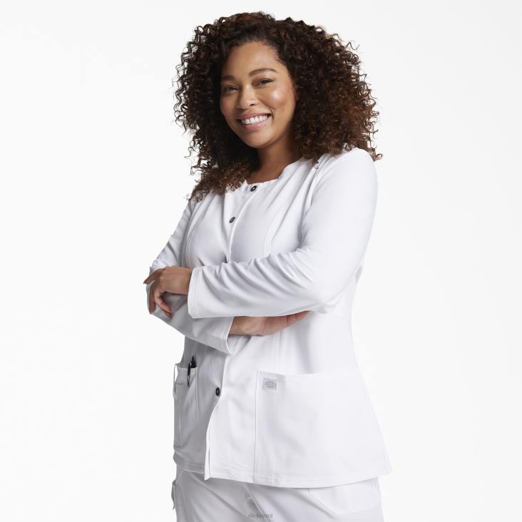 vrouwen Dickies xtreme stretch jack met drukknopen aan de voorkant wit (dwh) kleding 6F0X2646