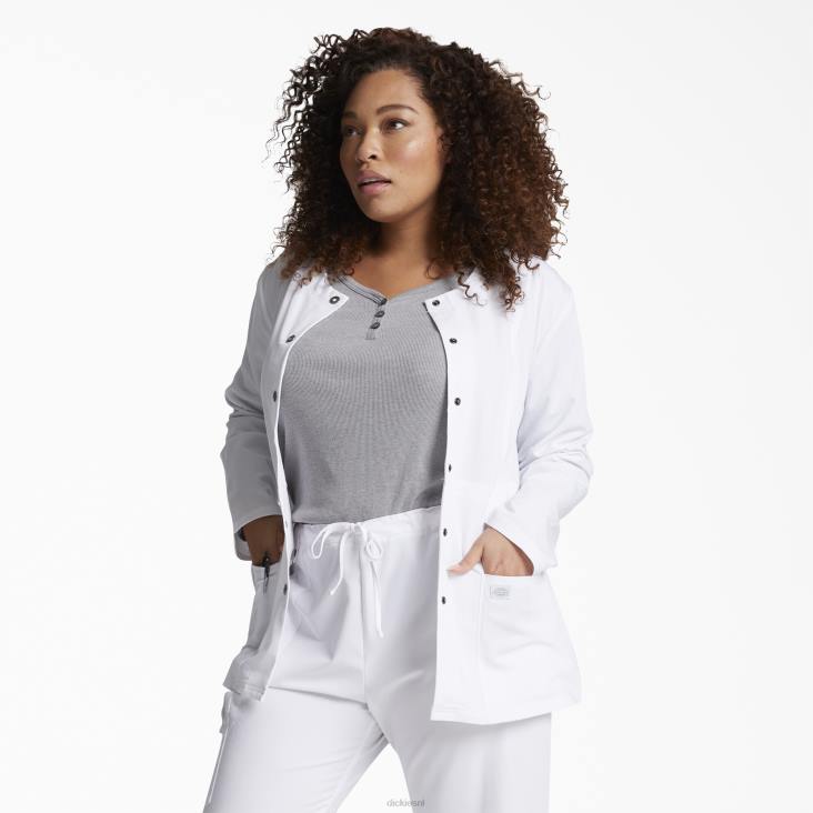 vrouwen Dickies xtreme stretch jack met drukknopen aan de voorkant wit (dwh) kleding 6F0X2646