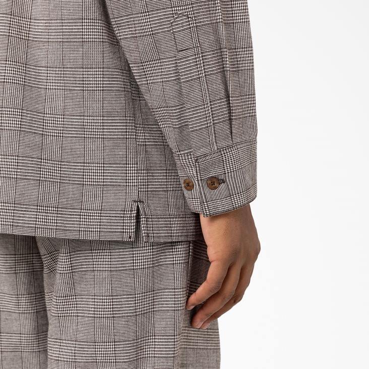 Heren Dickies Bakerhill overhemd met lange mouwen bruine plaid (bp3) kleding 6F0X941