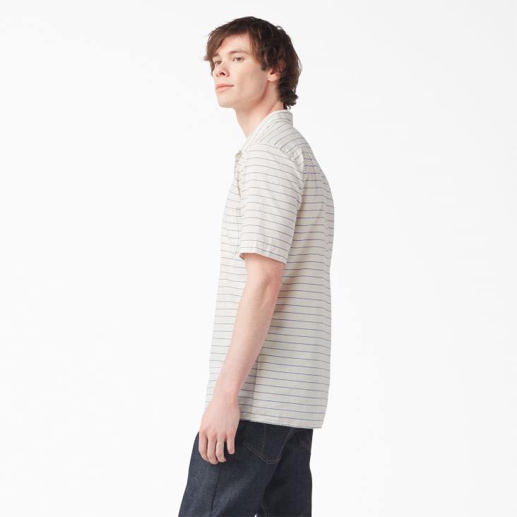 Heren Dickies Gestreept overhemd met korte mouwen uit 1922 gespoeld blauw chambray (rblc) kleding 6F0X943