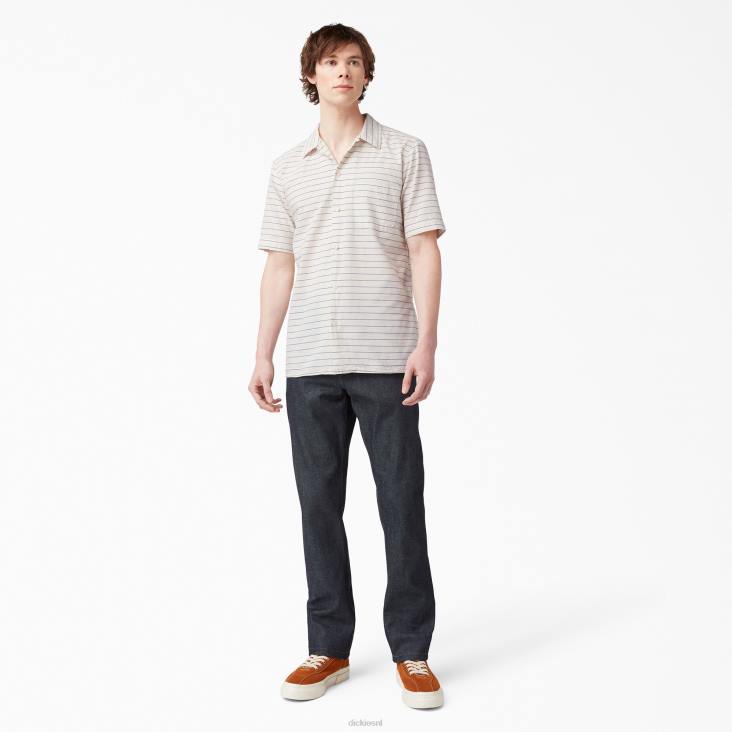 Heren Dickies Gestreept overhemd met korte mouwen uit 1922 gespoeld blauw chambray (rblc) kleding 6F0X943