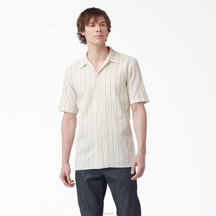 Heren Dickies Gestreept overhemd met korte mouwen uit 1922 gespoeld grijs (rgy) kleding 6F0X944