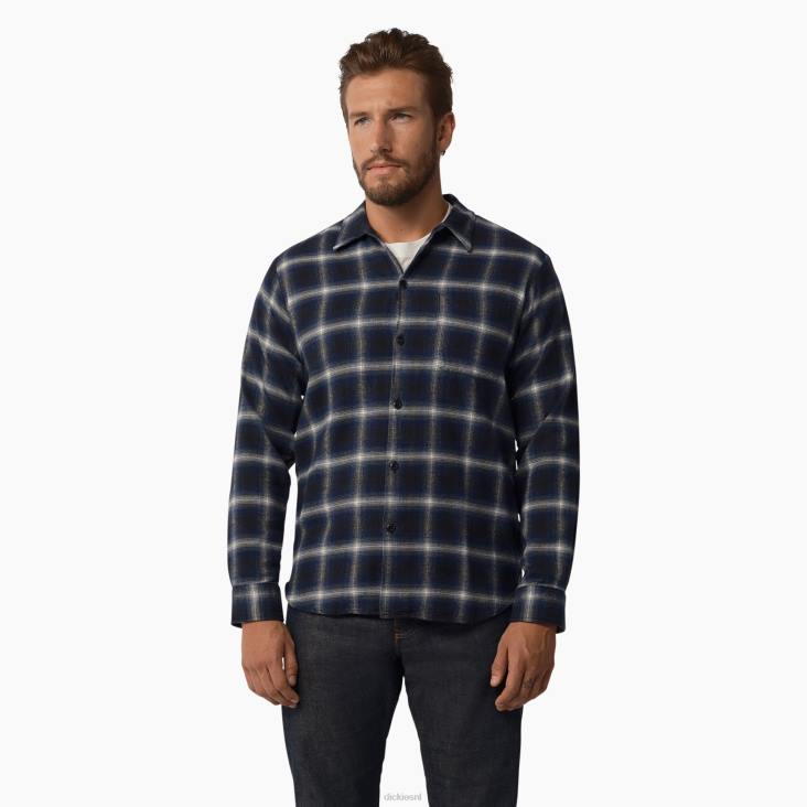 Heren Dickies Overhemd met lange mouwen uit 1922 blauwe plaid (bp) kleding 6F0X932