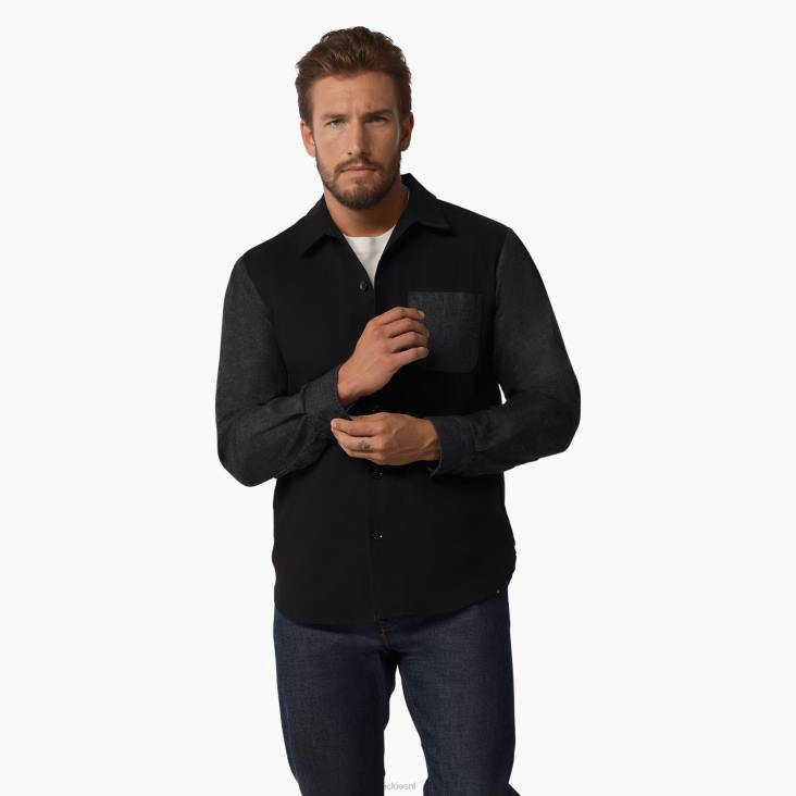 Heren Dickies Overhemd met lange mouwen uit 1922 gespoeld zwart (rbk) kleding 6F0X933
