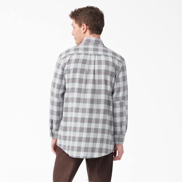 Heren Dickies flanellen overhemd met lange mouwen ultieme grijze plaid (upr) kleding 6F0X782