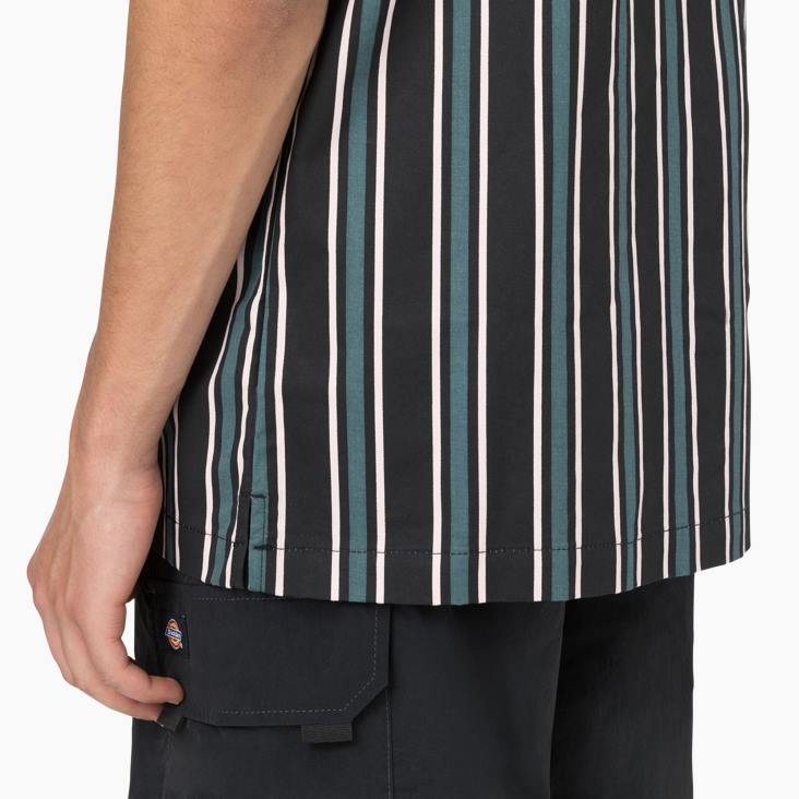 Heren Dickies skateboarden verkoelend relaxed fit shirt lincoln groen/zwarte streep (nbs) kleding 6F0X825