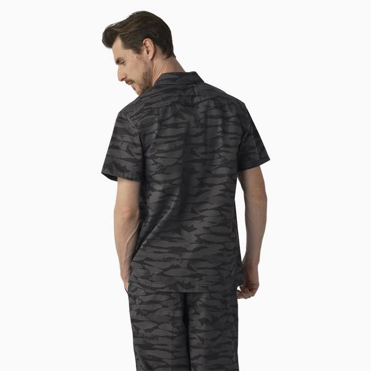 Heren Dickies skateboarden verkoelend relaxed fit shirt zwarte ton-sur-ton camo (bnc) kleding 6F0X824