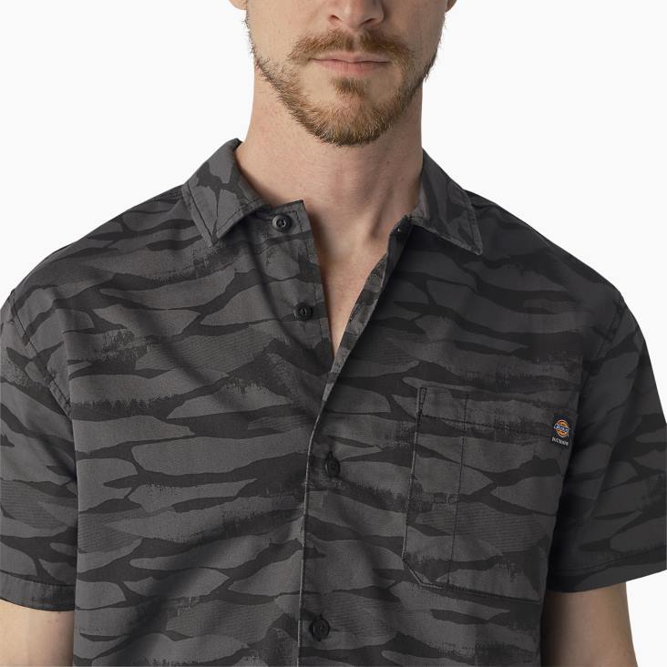 Heren Dickies skateboarden verkoelend relaxed fit shirt zwarte ton-sur-ton camo (bnc) kleding 6F0X824