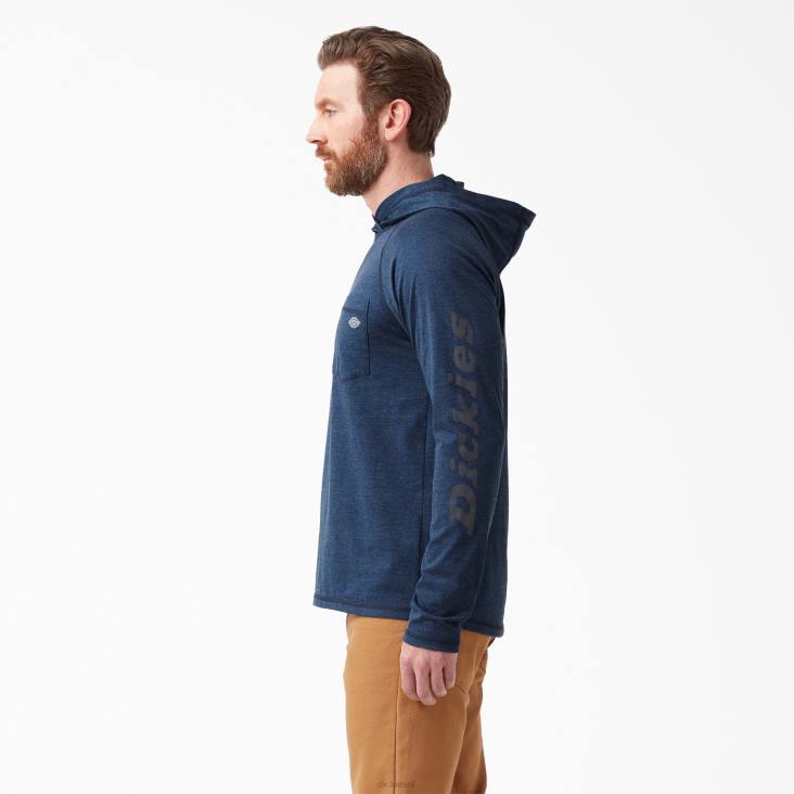 Heren Dickies zonneshirt met verkoelende prestaties donker marine heide (dnh) kleding 6F0X654