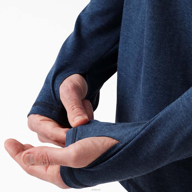 Heren Dickies zonneshirt met verkoelende prestaties donker marine heide (dnh) kleding 6F0X654