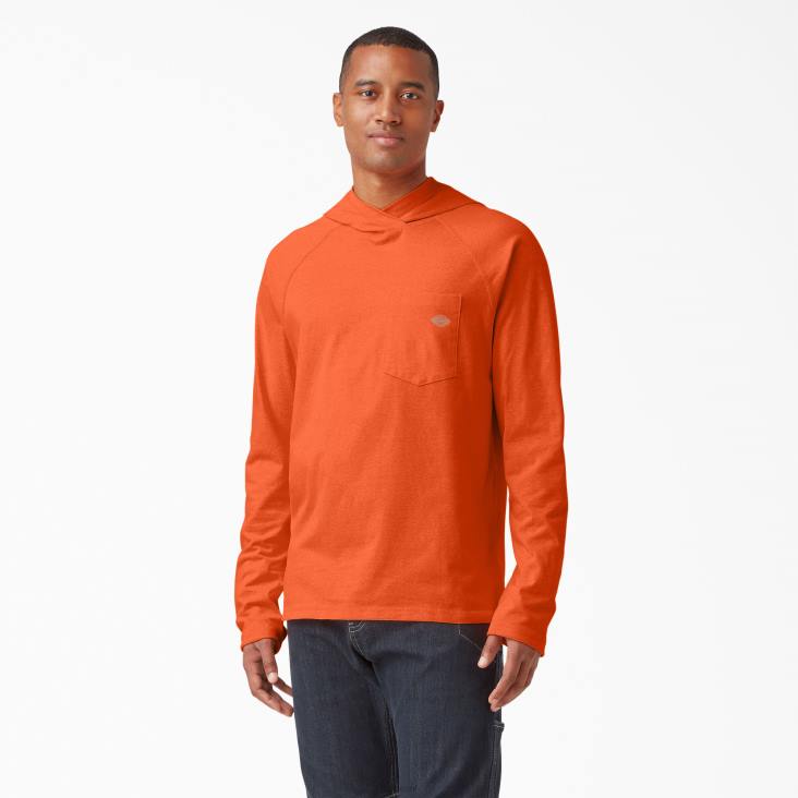Heren Dickies zonneshirt met verkoelende prestaties fel oranje (bod) kleding 6F0X651