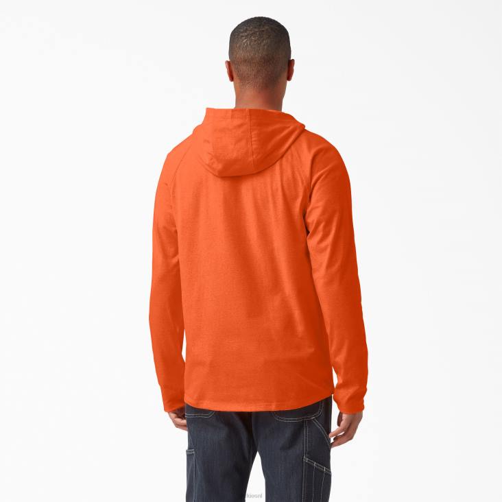 Heren Dickies zonneshirt met verkoelende prestaties fel oranje (bod) kleding 6F0X651