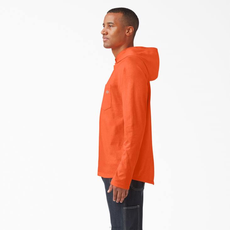 Heren Dickies zonneshirt met verkoelende prestaties fel oranje (bod) kleding 6F0X651